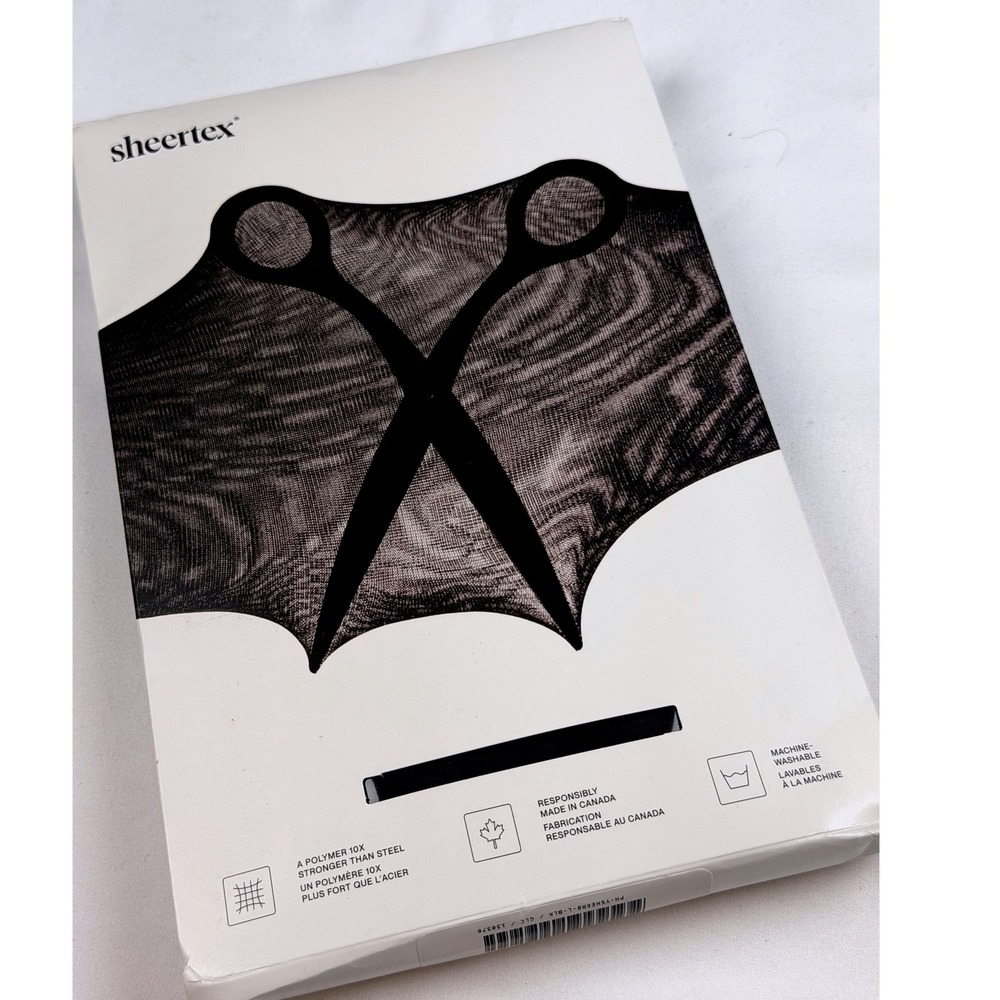 NEW Sheertex Control Top Sheer Rip-Resist Tights Black Size L NIB Retail $49